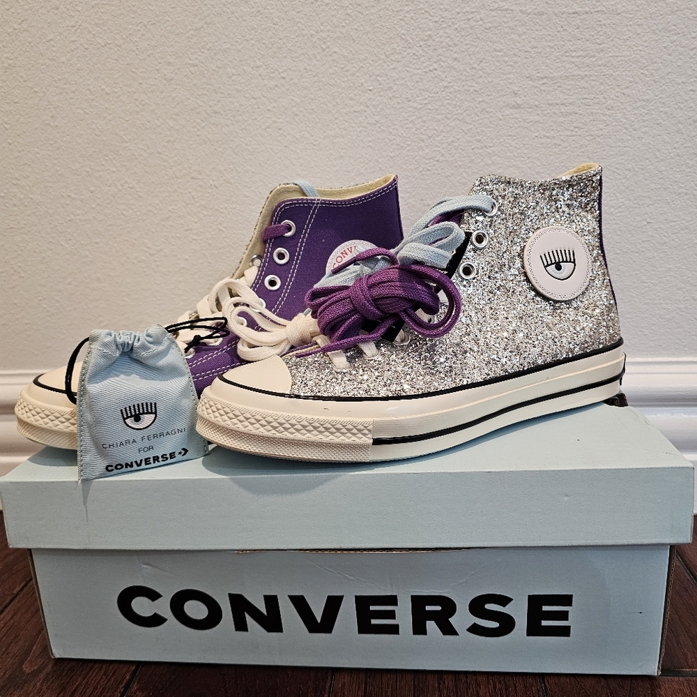 Chiara Ferragni converse glitter